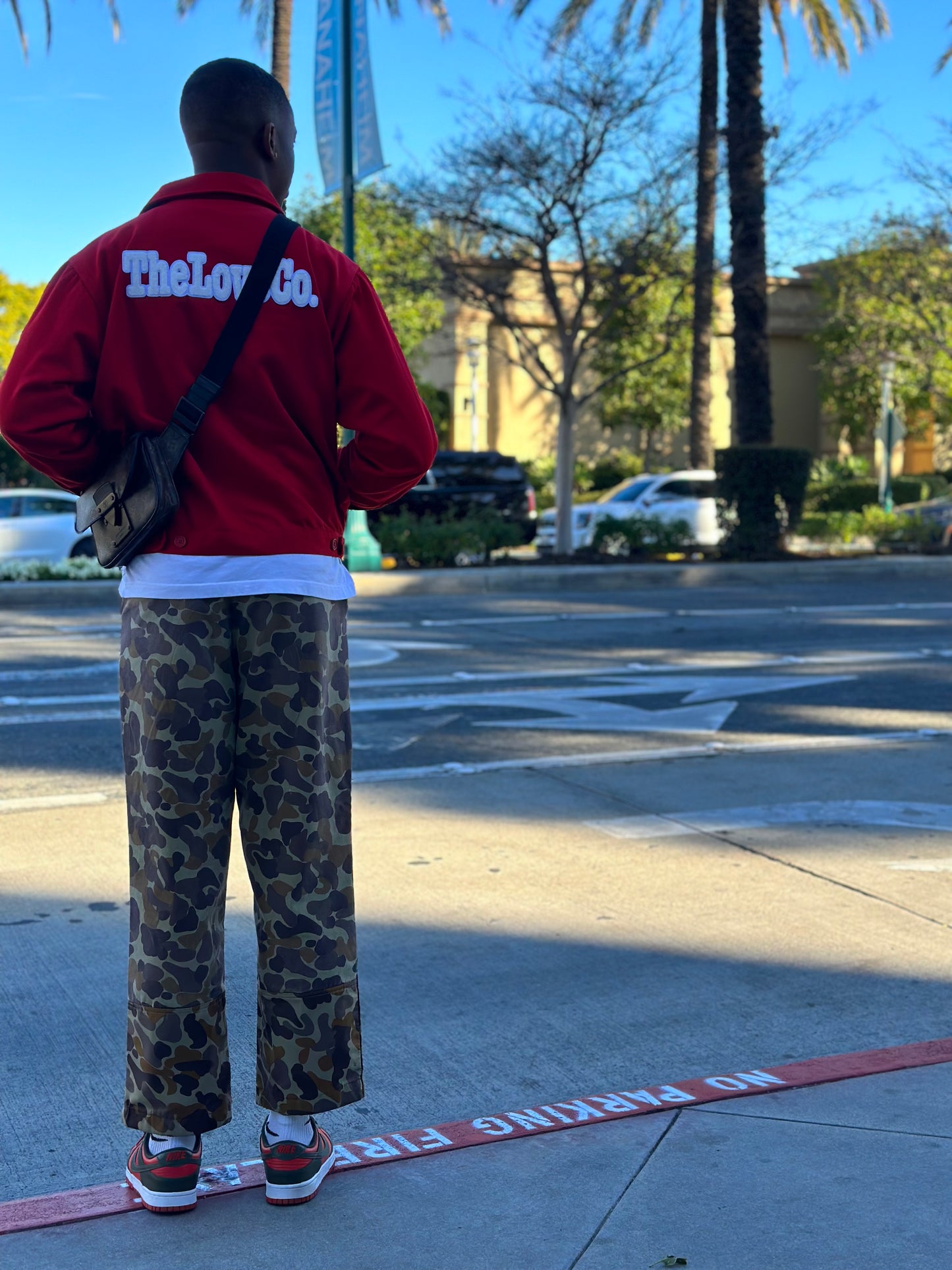 Red V-day fleece jacket