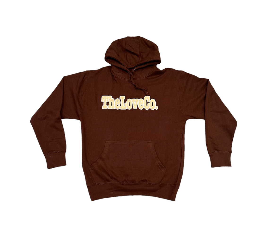 Chocolate Brown “Theloveco” Heavy Hoodie