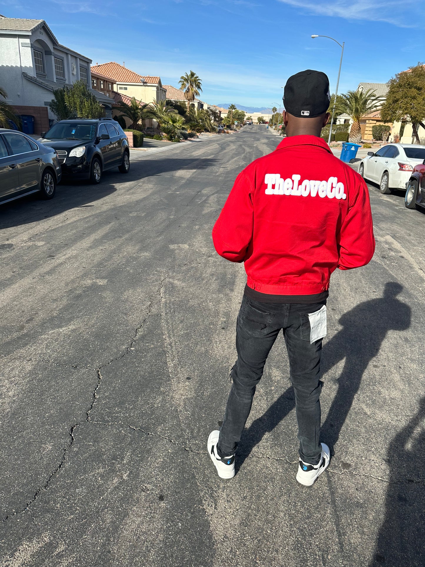 Red V-day fleece jacket